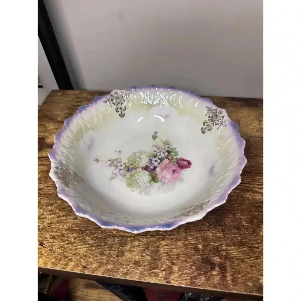 Bavaria Hand Painted Floral Transfer Berry Bowl